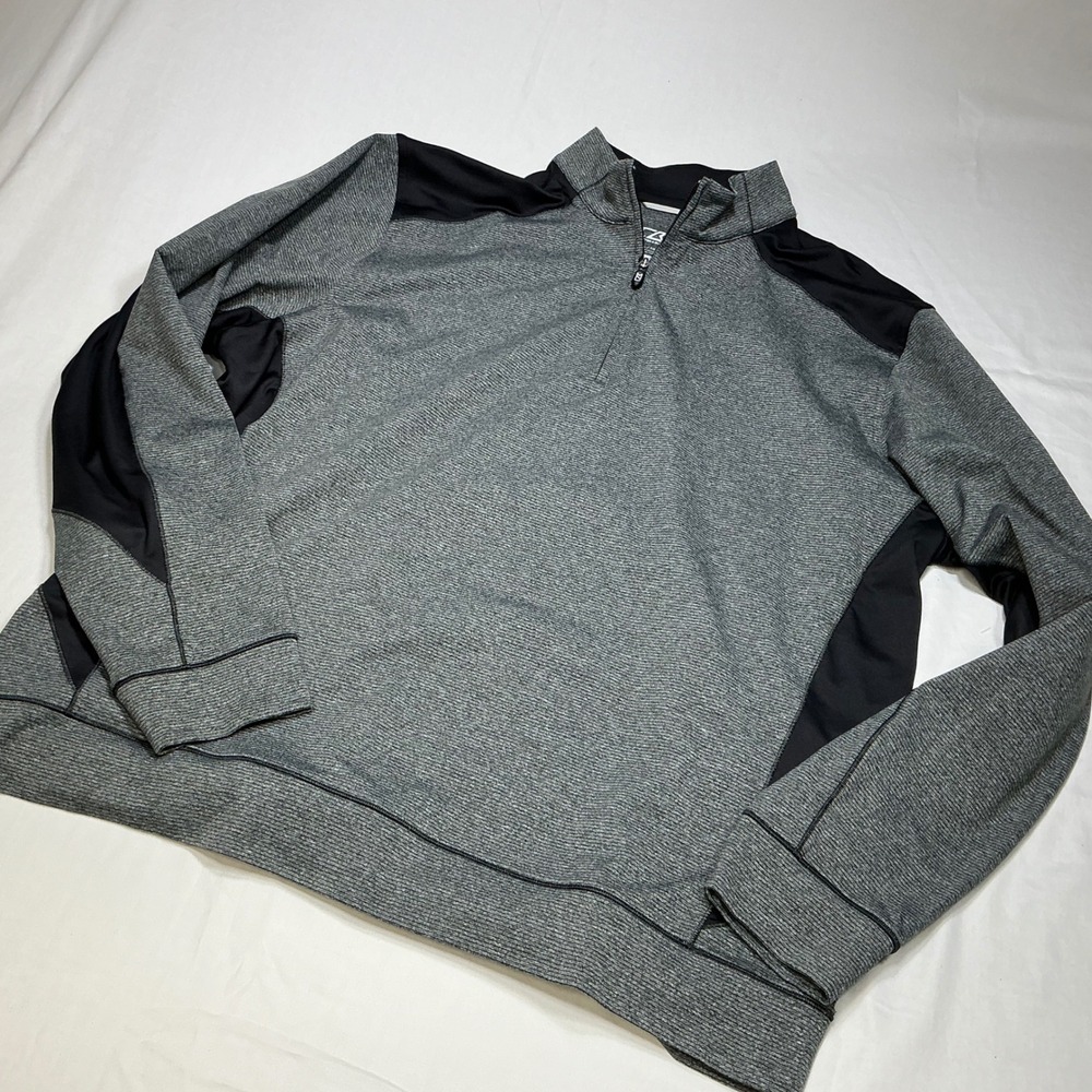 Cutter & Buck Half Zip Pullover Athletic Gray Black XL - Picture 4 of 7